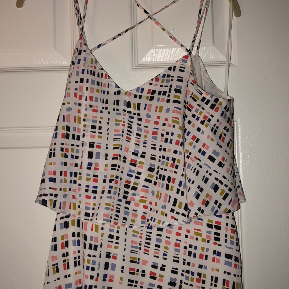 White criss cross and spaghetti strap dress